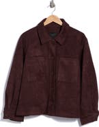 T Tahari Faux Suede Crop Jacket