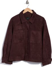 T Tahari Faux Suede Crop Jacket