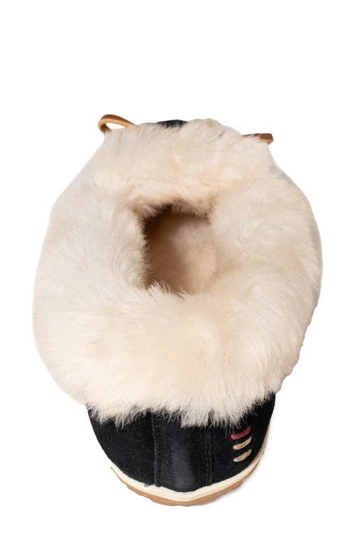 Minnetonka Ultimate Genuine Shearling Slipper In Black