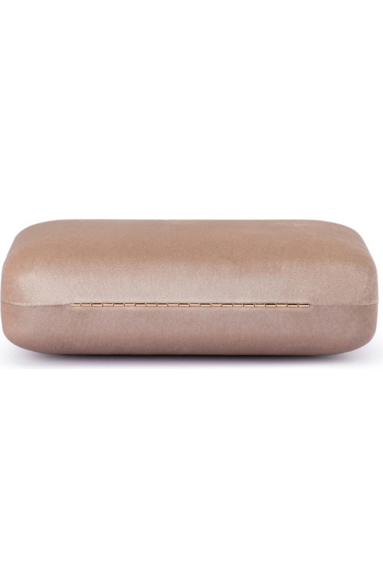 Olga Berg Bess Velvet Frame Clutch, Alternate, color, Natural