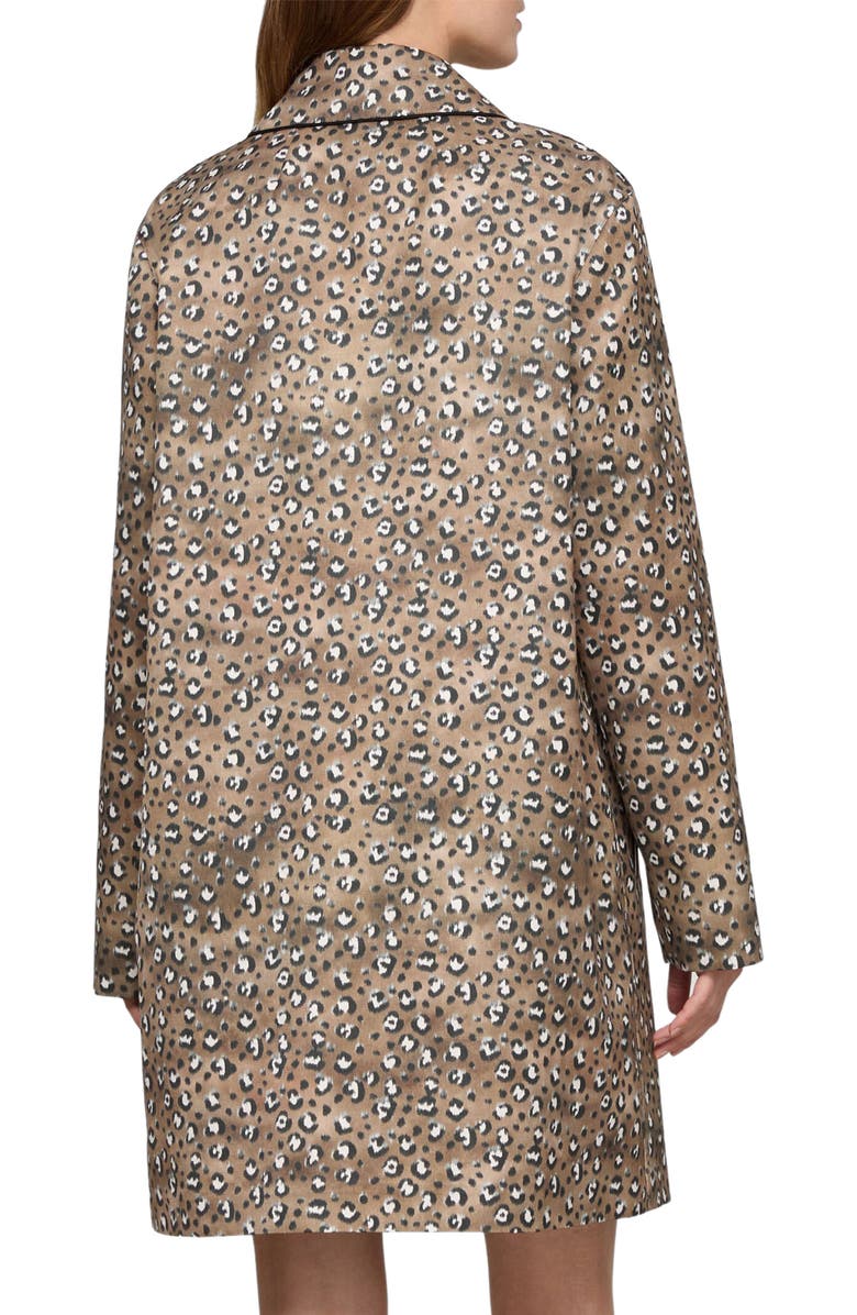 Lafayette 148 New York Leopard Print Cotton Blend Twill Coat, Alternate, color, Brownstone Multi