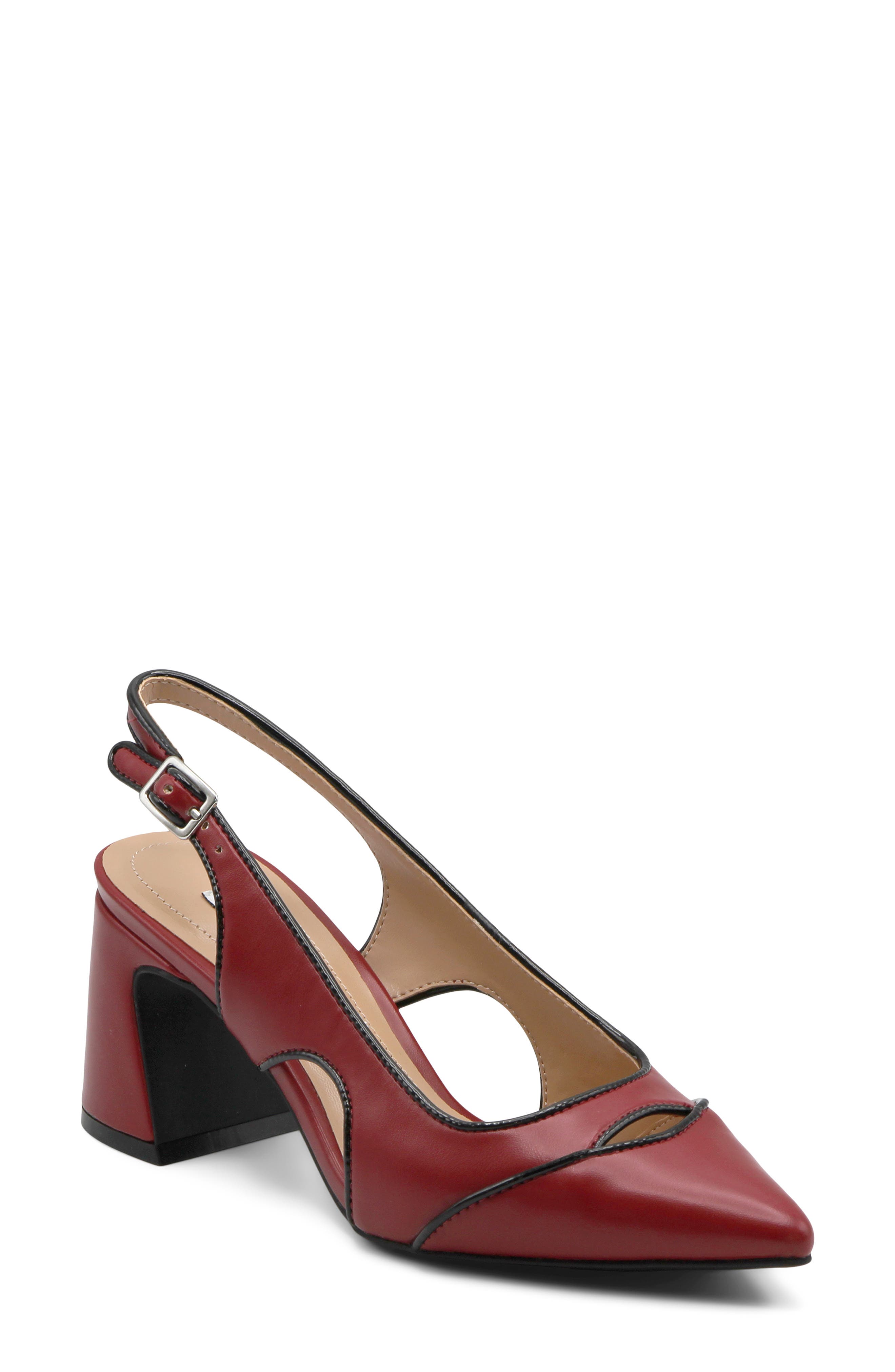 Charles David Anstead Slingback Pointed Toe Pump, Main, color, Red/ Black