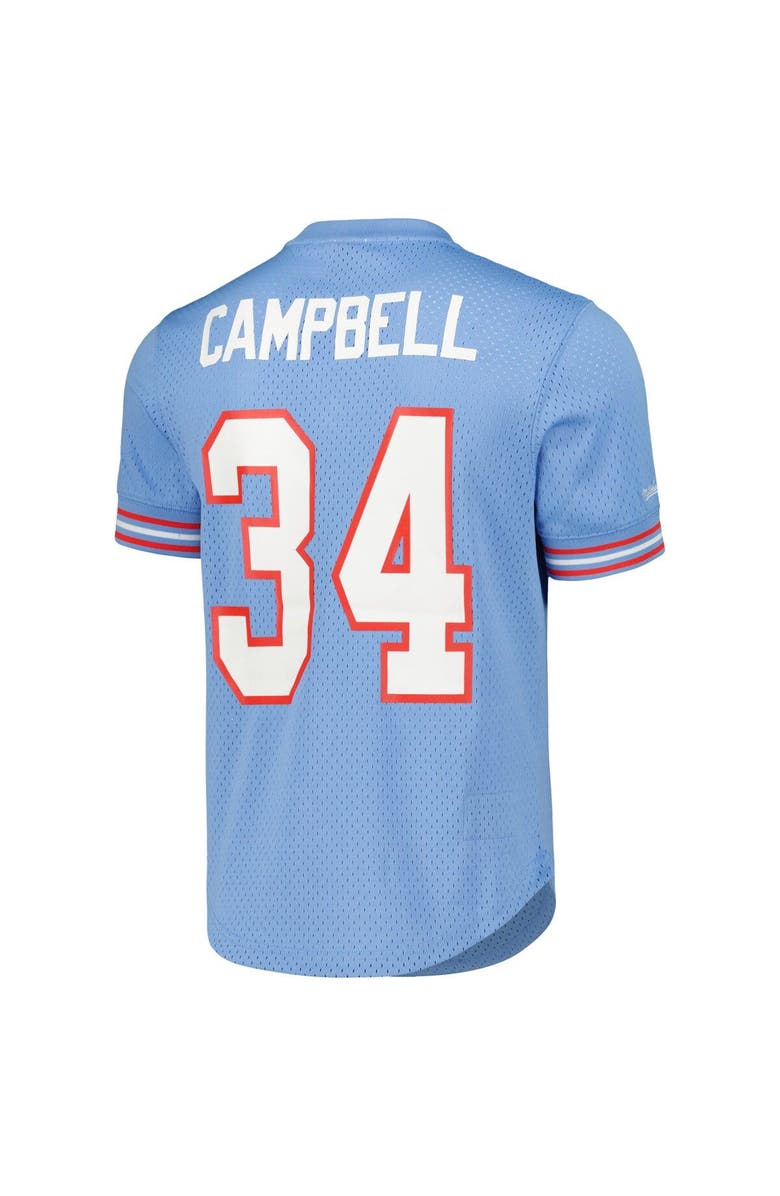Mitchell & Ness Men's Mitchell & Ness Earl Campbell Light Blue Houston Oilers Retired Player Name & Number Mesh Top, Alternate, color, Light Blue