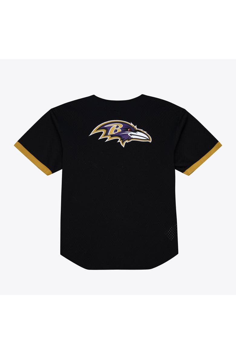 Men's Mitchell & Ness  Black Baltimore Ravens Head Coach Mesh Full-Button Fashion Jersey, Alternate, color, Black