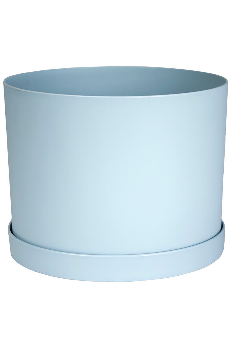 Mathers Planter with Saucer Tray  8 Inch Misty Blue, Main, color, Blue
