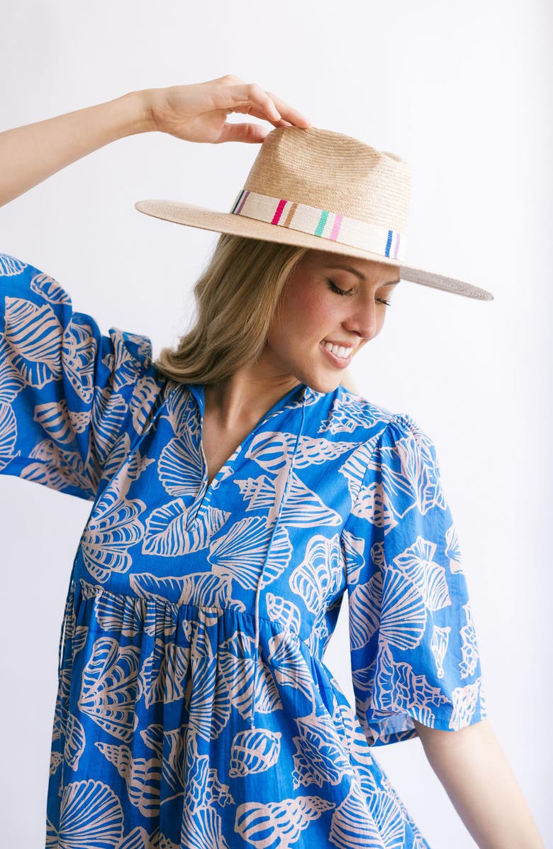 Sunshine Tienda Irma Palm Straw Sun Hat, Alternate, color, Beige Multi