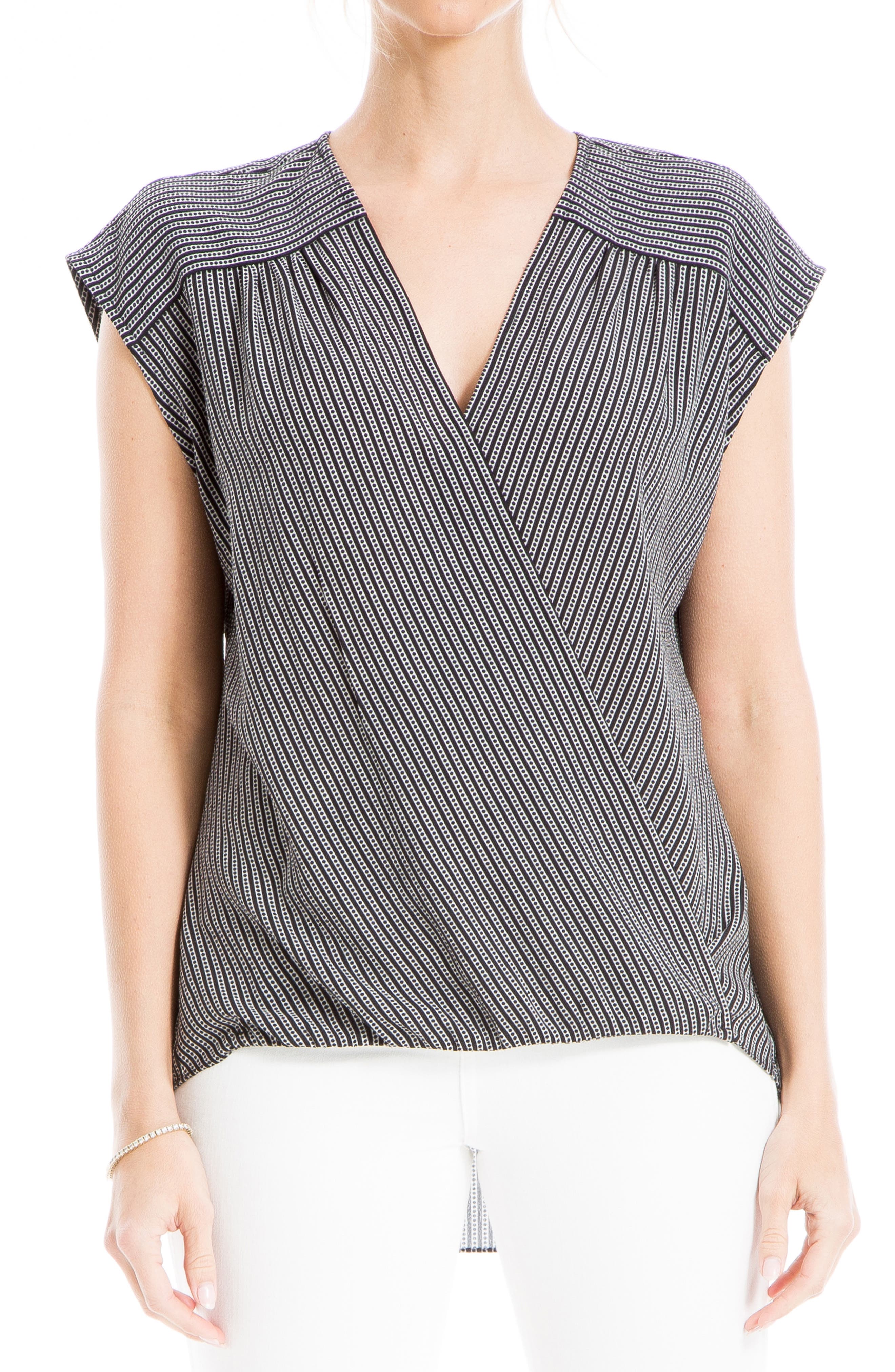 MAX STUDIO Cap Sleeve High-Low Blouse