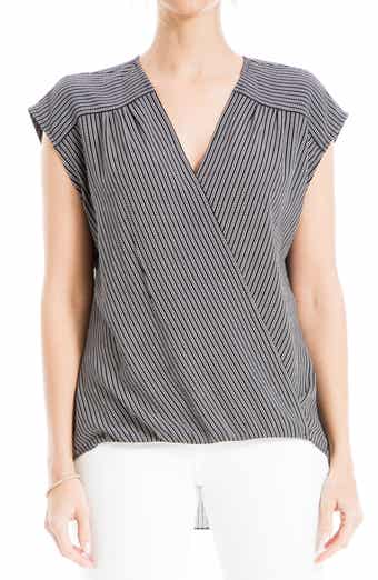 MAX STUDIO Cap Sleeve High-Low Blouse