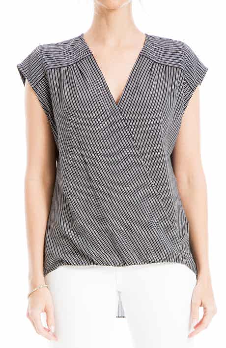 MAX STUDIO Cap Sleeve High-Low Blouse