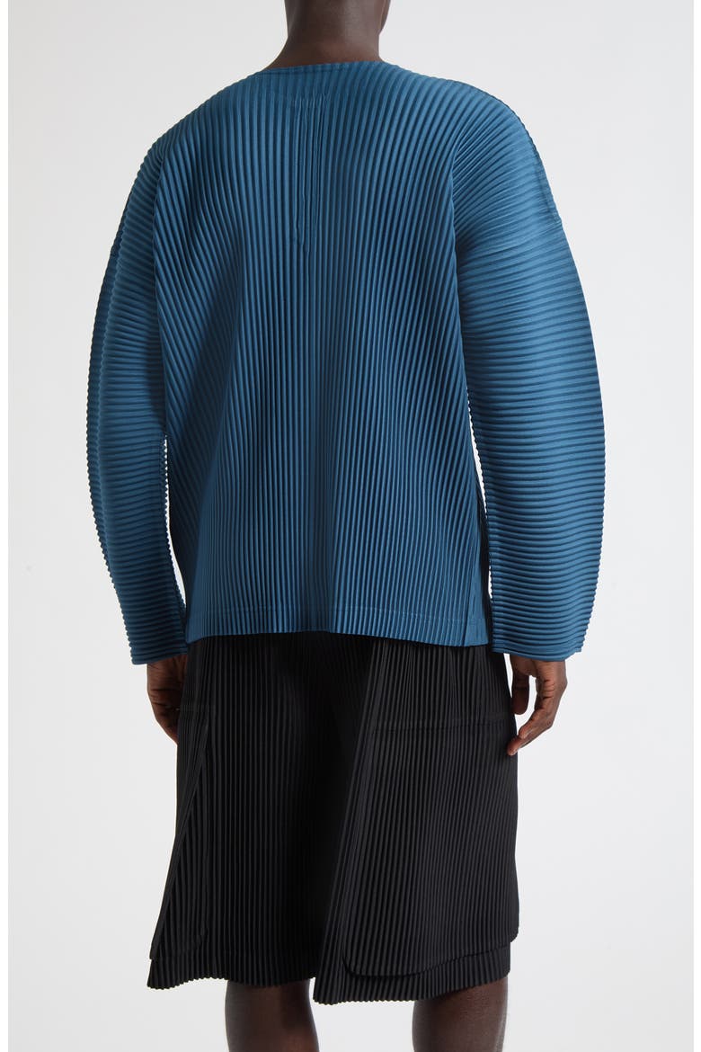 Monthly Colors September Pleated Henley, Alternate, color, SHADOW BLUE