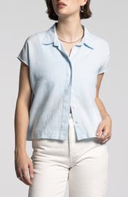 WEEKEND LOS ANGELES Stripe Linen Blend Shirt