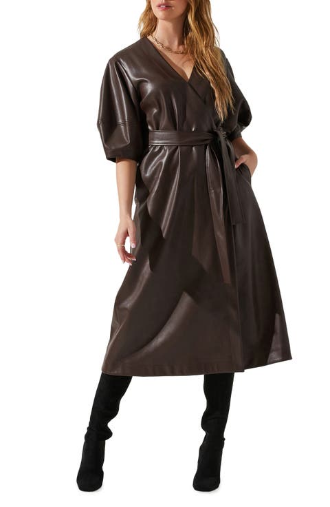 Angie Faux Leather Shirtdress