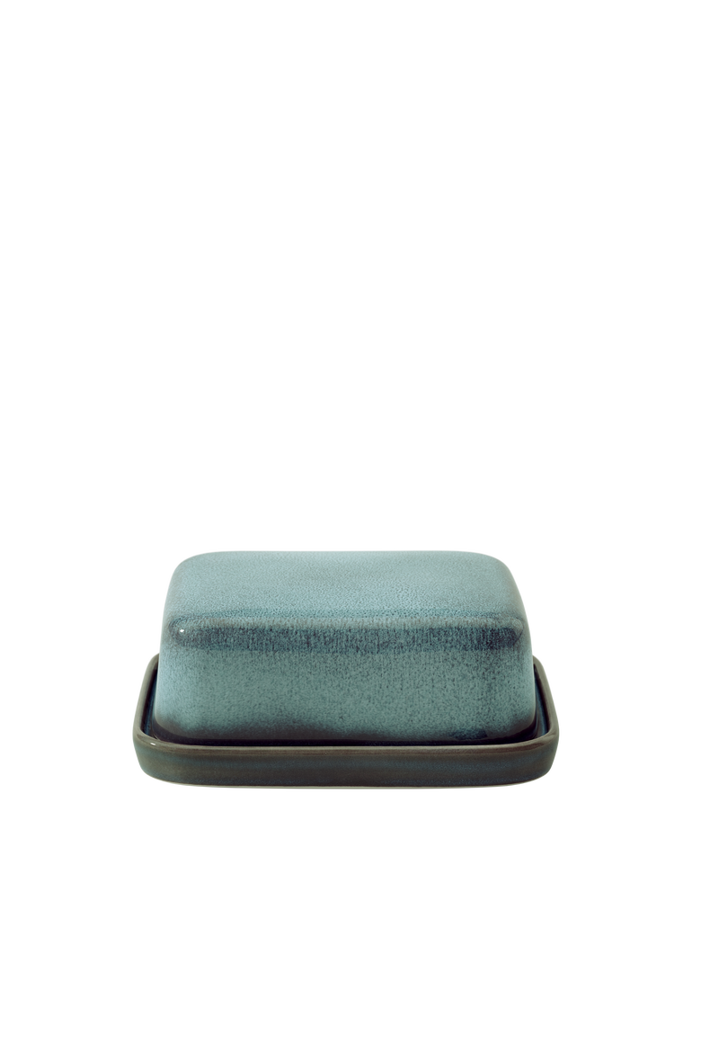 Lave Glace Covered Butterdish, Main, color, Blue Green