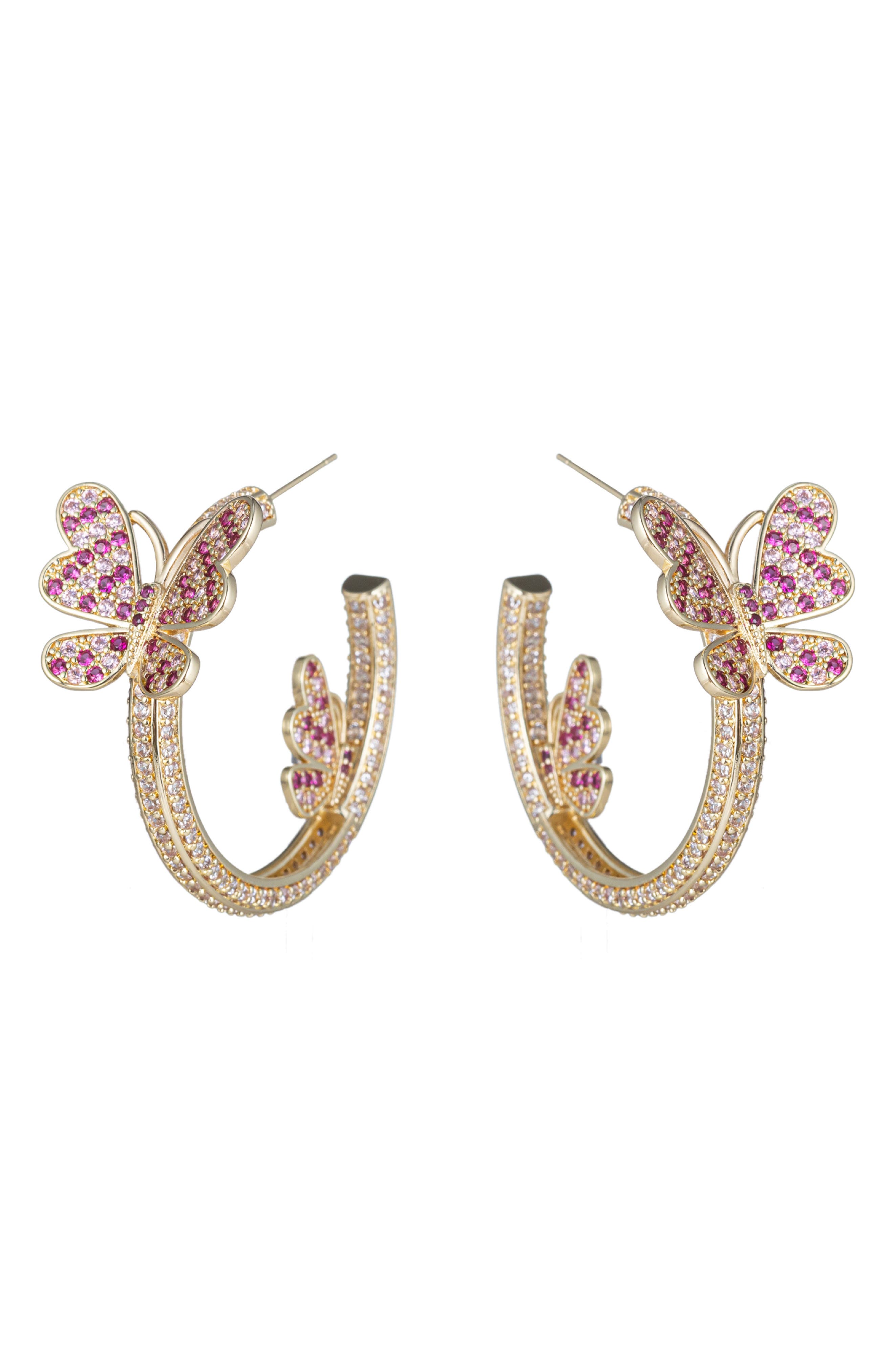 EYE CANDY LOS ANGELES Mia CZ Butterfly Hoop Earrings