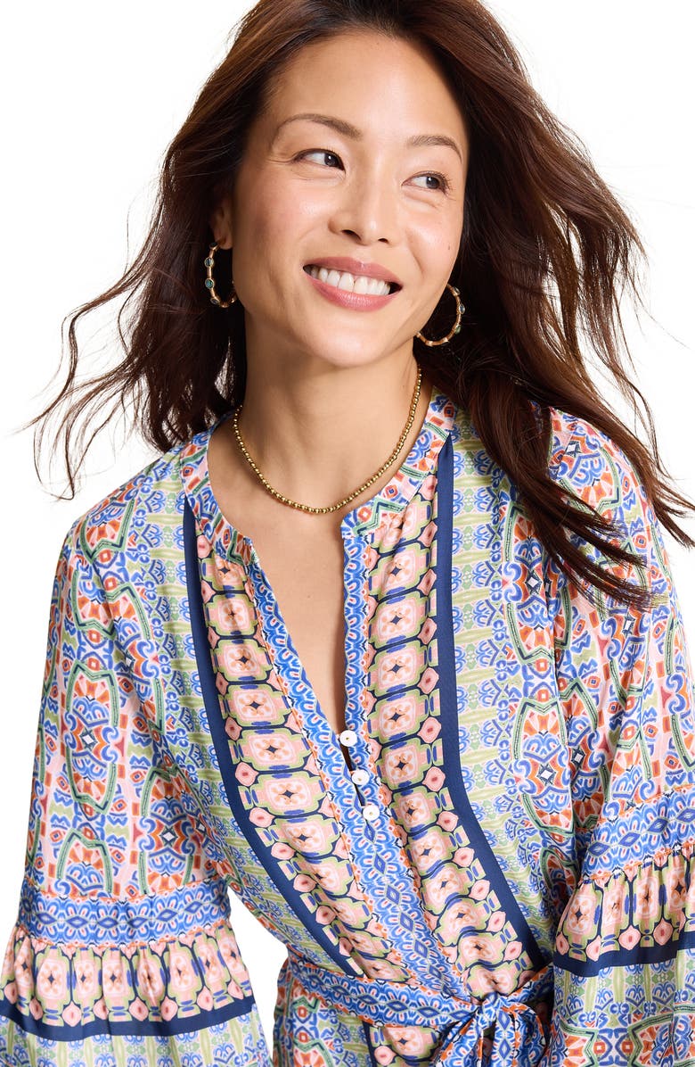 Tommy Bahama Mosaic Cove Mixed Print Dress, Alternate, color, Peach Blossom