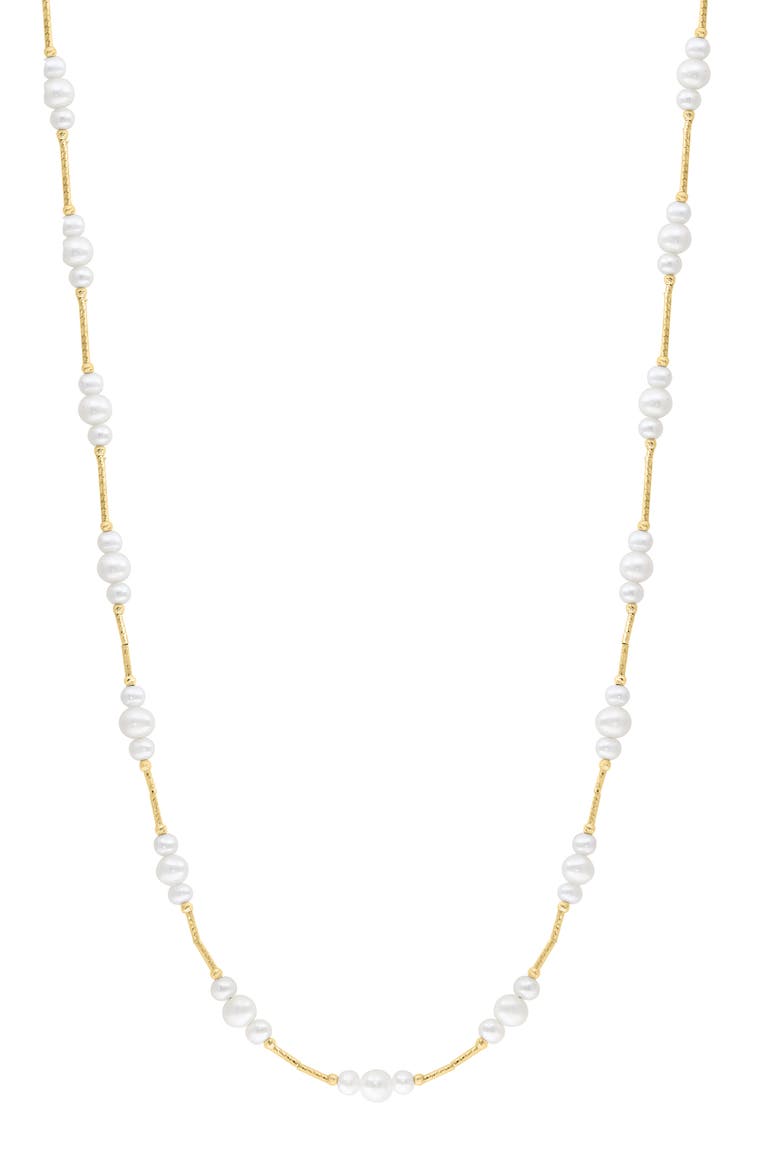 Freshwater Pearl Beaded Necklace, Main, color, WHITE