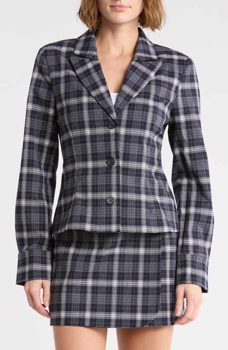 Plaid Fitted Blazer