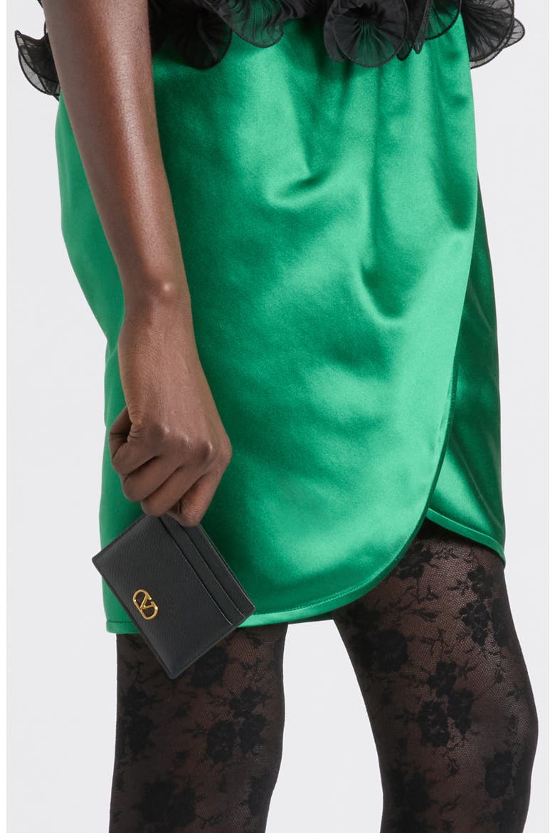 VLOGO Signature Leather Card Case, Alternate, color, NERO
