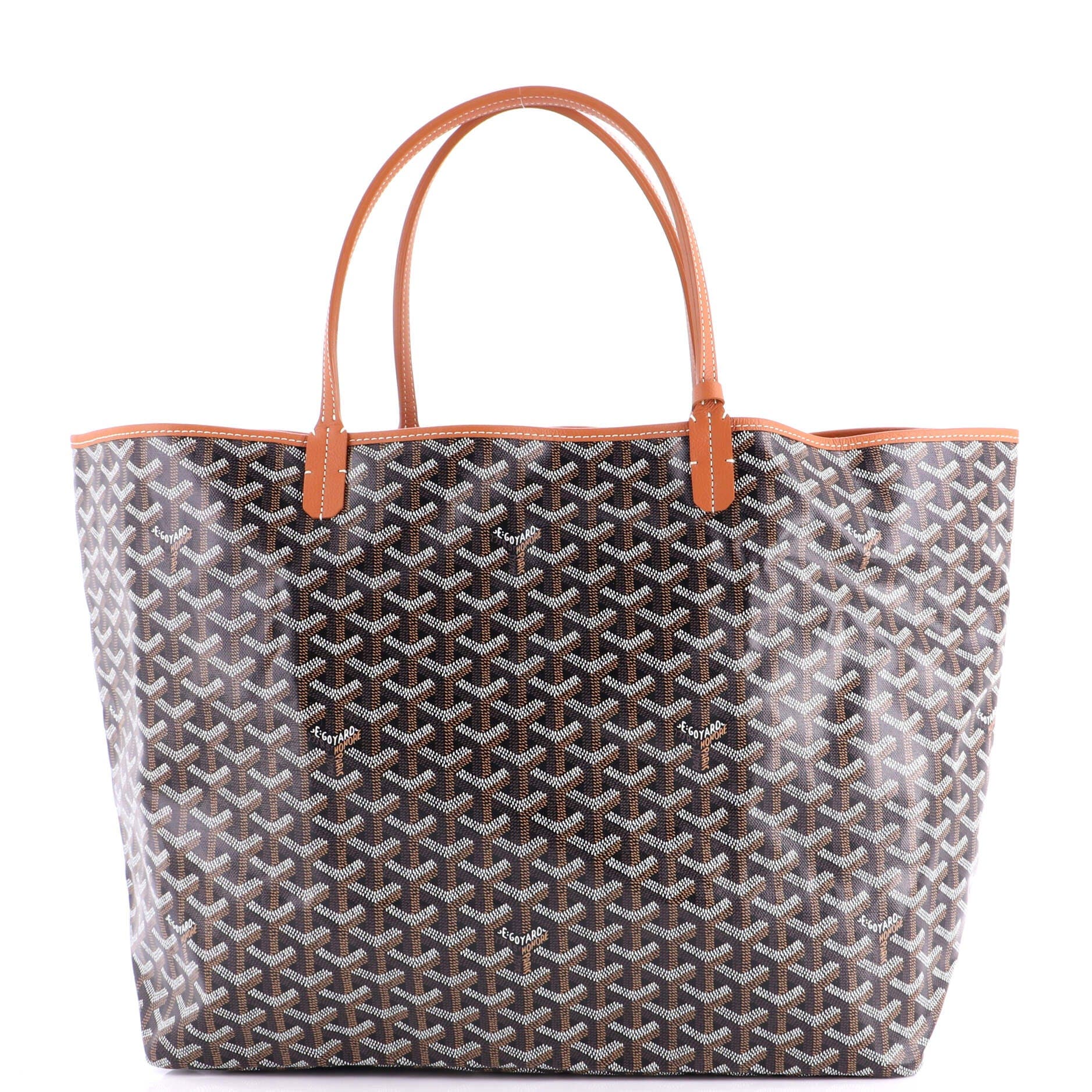 Pre-Owned Goyard Saint Louis Tote Coated Canvas GM, Main, color, Brown