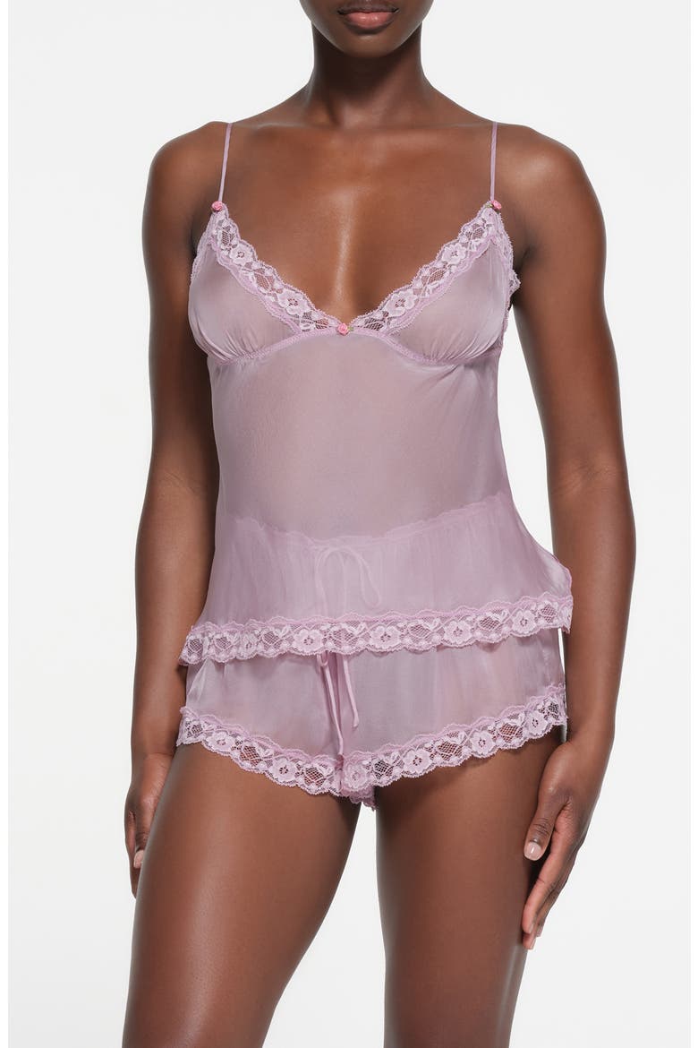 Lace Triangle Silk Camisole, Main, color, IRIS MICA MULTI