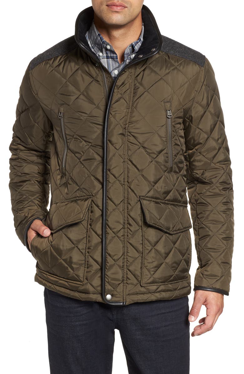 Cole Haan Herringbone Yoke Quilted Jacket, Main, color,