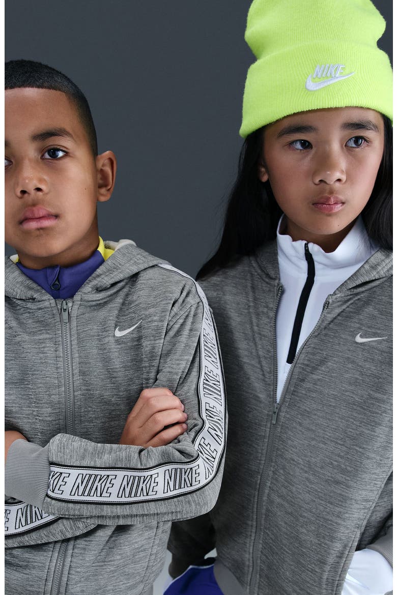 Kids' Sportswear Club Dri-FIT Fleece Hoodie, Alternate, color, 063 SMOKE GREY/GREY/HTR/WHITE