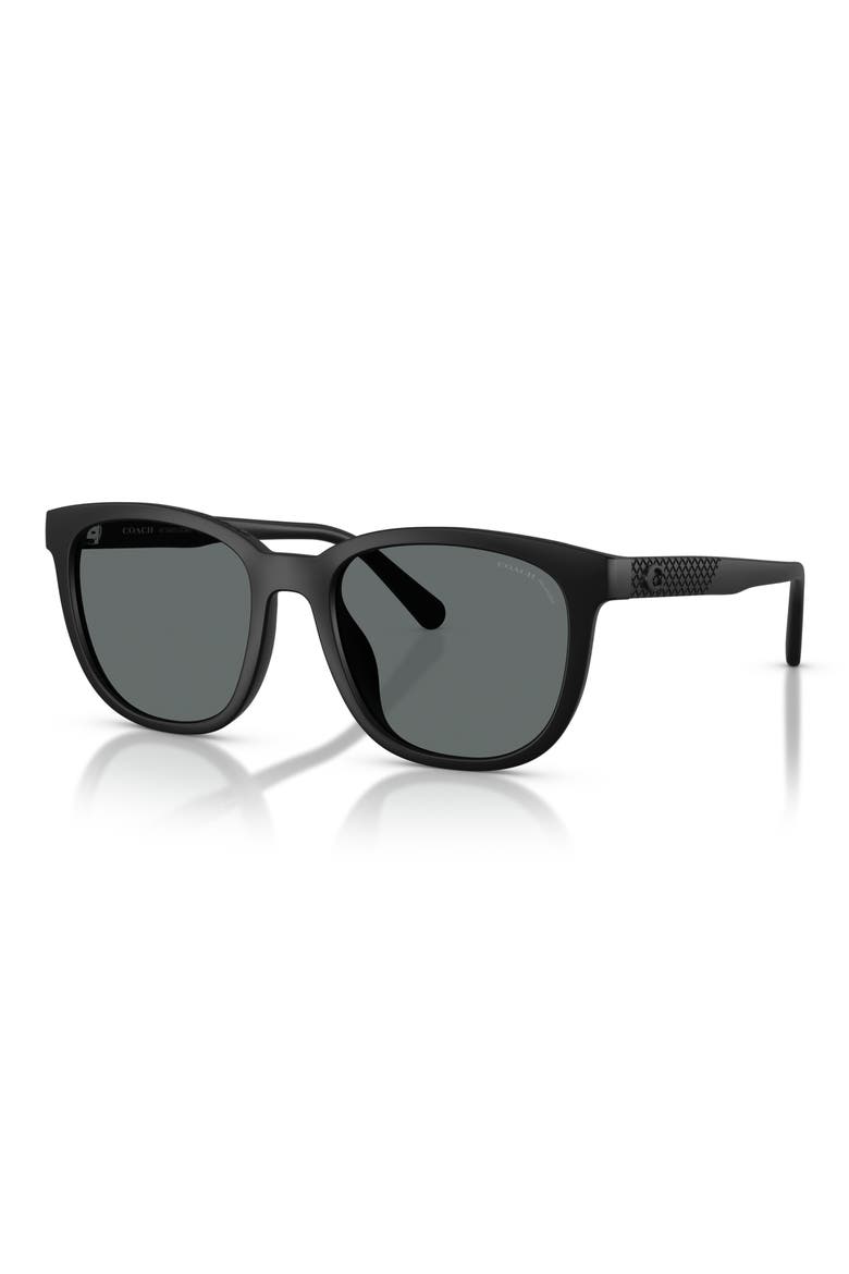 54mm Polarized Square Sunglasses, Alternate, color, MATTE BLACK / GREY SOLID POLAR