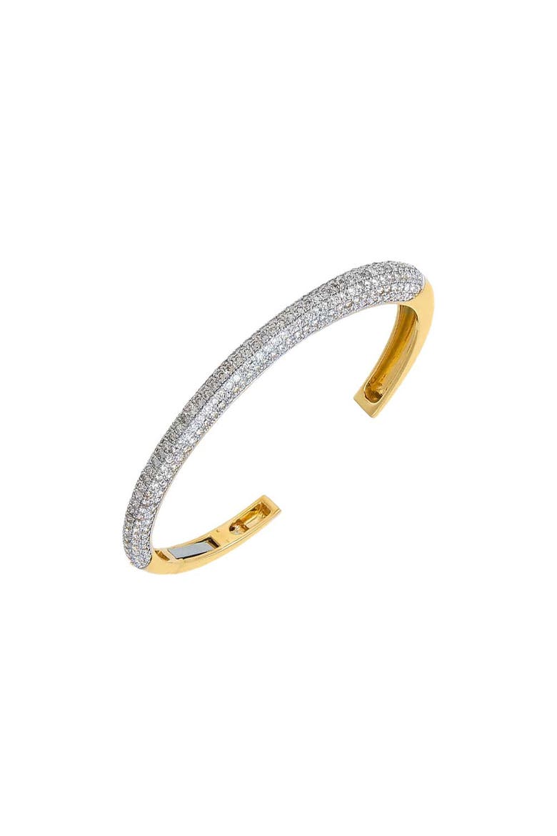 Diamond Rounded Pave Open Bangle Bracelet 14K, Main, color, 14K Gold