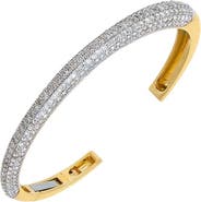 BY ADINA EDEN Diamond Rounded Pave Open Bangle Bracelet 14K