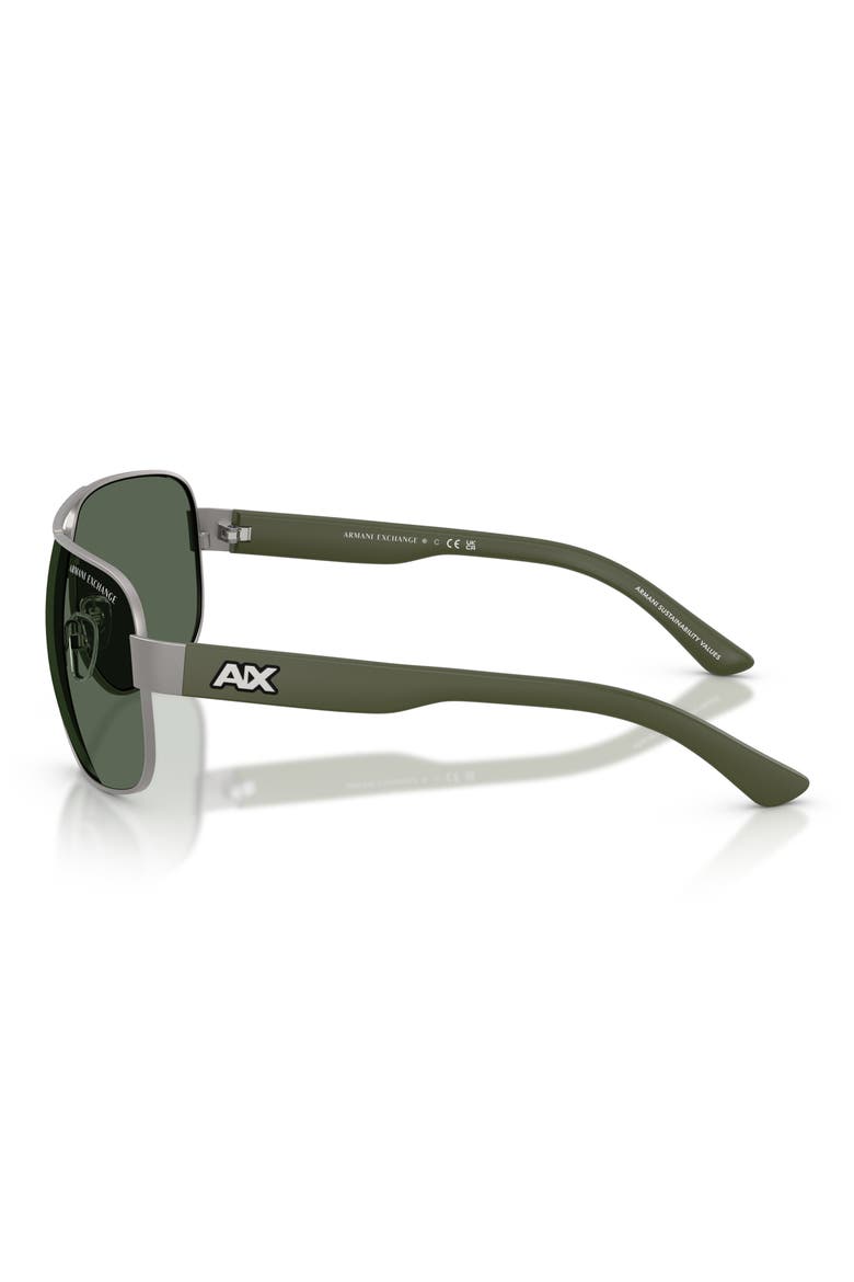 62mm Aviator Sunglasses, Alternate, color, MATTE GUNMETAL / DARK GREEN