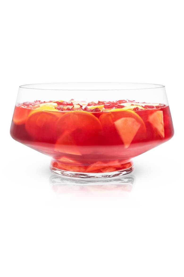 Raye Footed Heavy Base Punch Bowl, Alternate, color, CLEAR