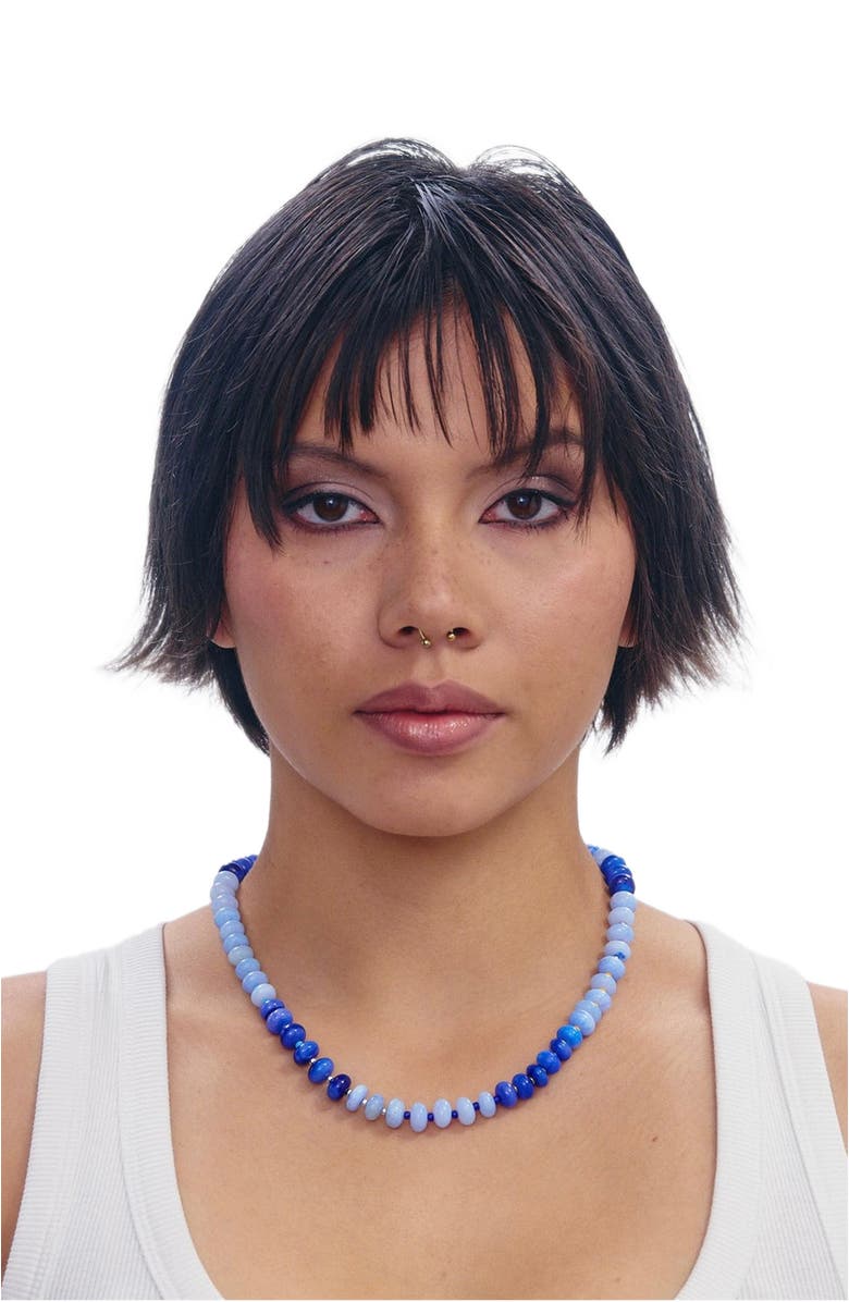 SHOP SPICY DAN Lucky Gender Inclusive Blue Opal Necklace, Alternate, color, Blue