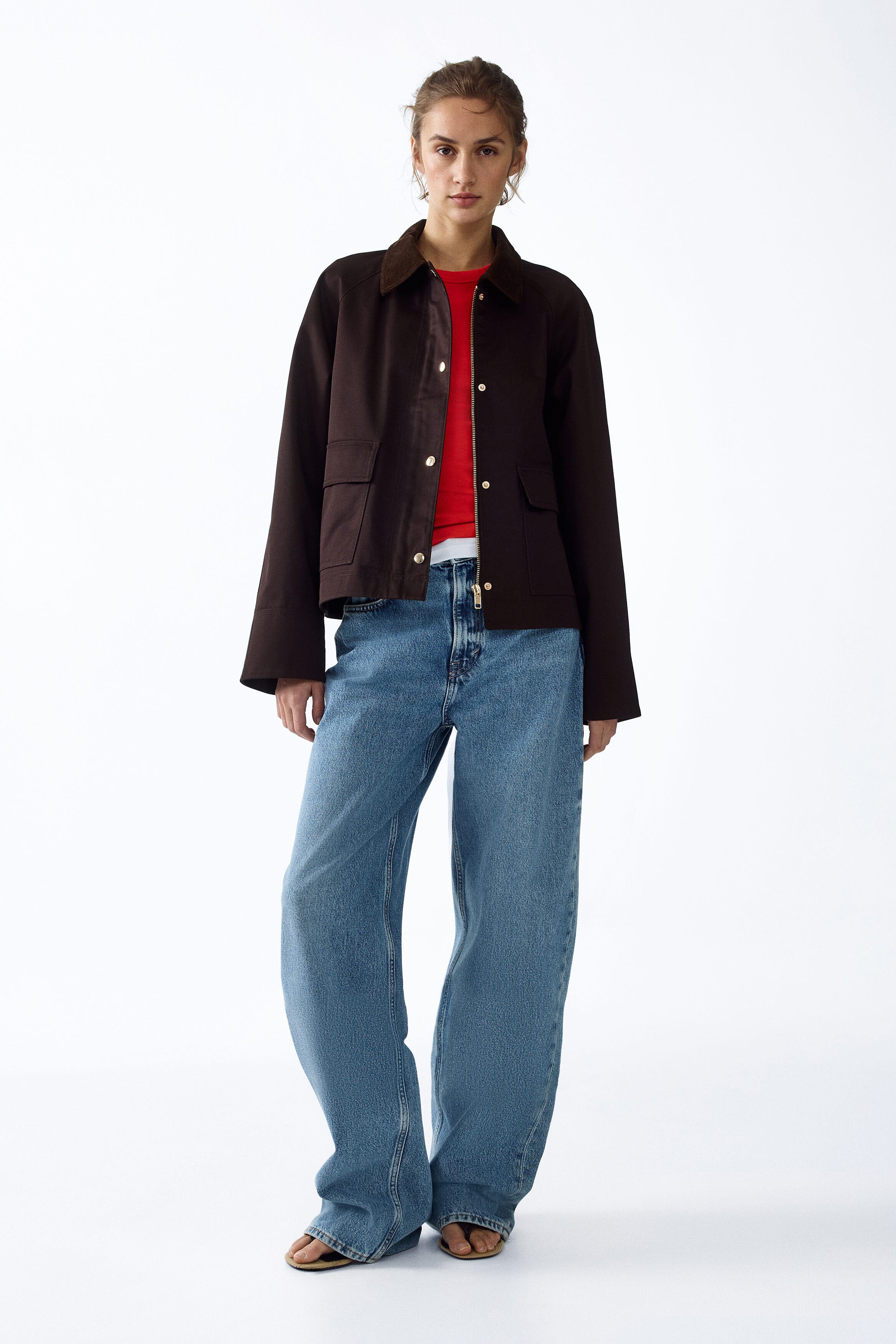 Jacket with corduroy collar - image 2