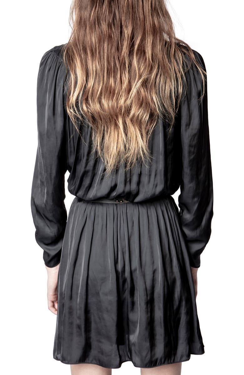 Zadig & Voltaire Reveal Long Sleeve Satin Minidress, Alternate, color, 