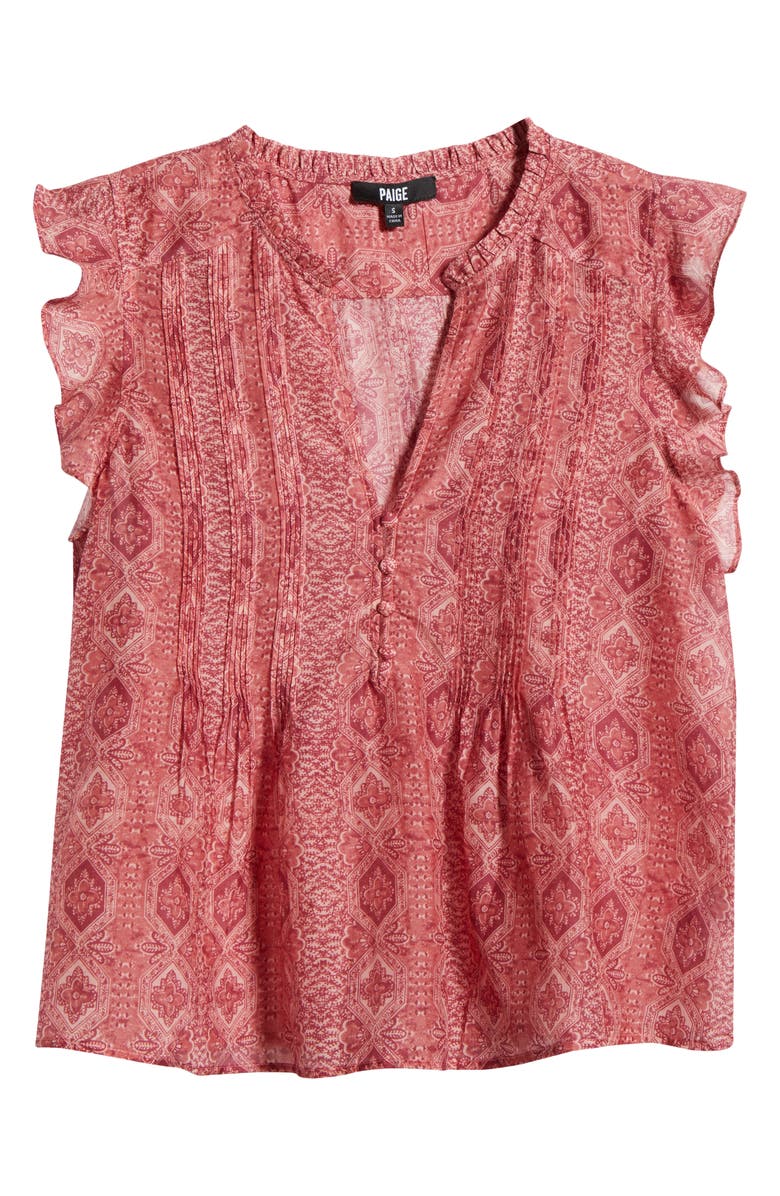PAIGE Idris Cotton & Silk Top, Alternate, color, Dark Pink Multi