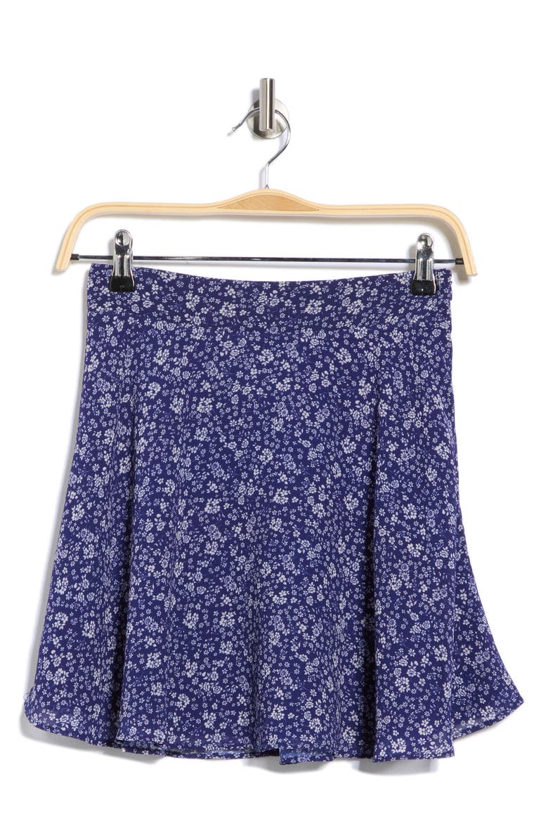 Urban Social Ditsy Print Skirt, Alternate, color, Navy Ditsy