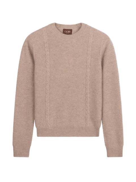Cropped Crewneck Cashmere Sweater