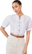 Yumi Cotton Pleated Short Sleeve Shirt