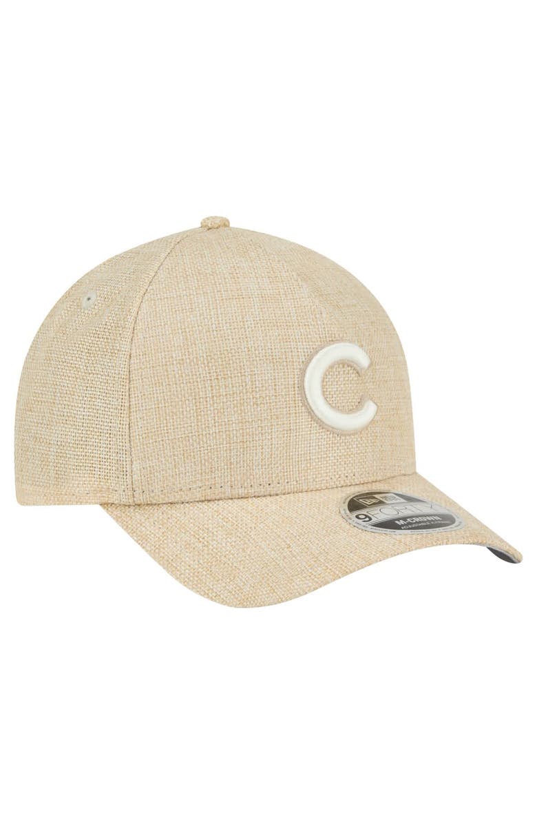 New Era Men's New Era Beige Chicago Cubs Cotton Weave M-Crown A-Frame 9FORTY Adjustable Hat, Alternate, color, Beige