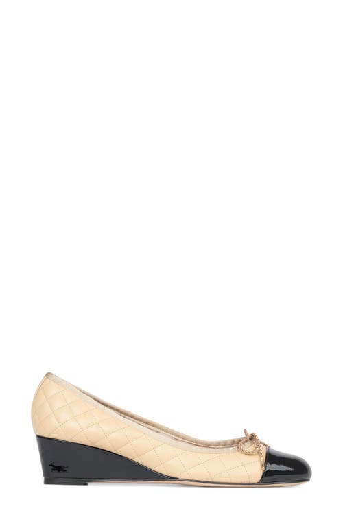 Paul Mayer Cap Toe Quilted Wedge Pump In Multi