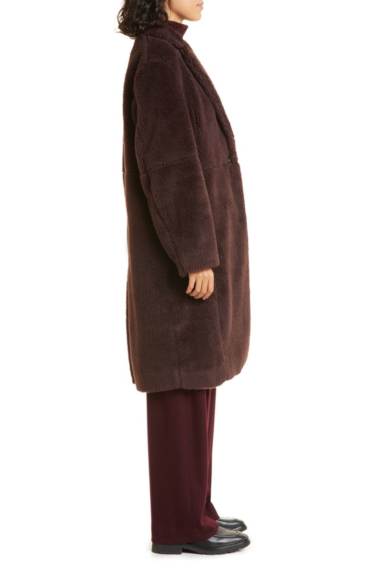 Faux Shearling Coat, Alternate, color, BLACK FIG