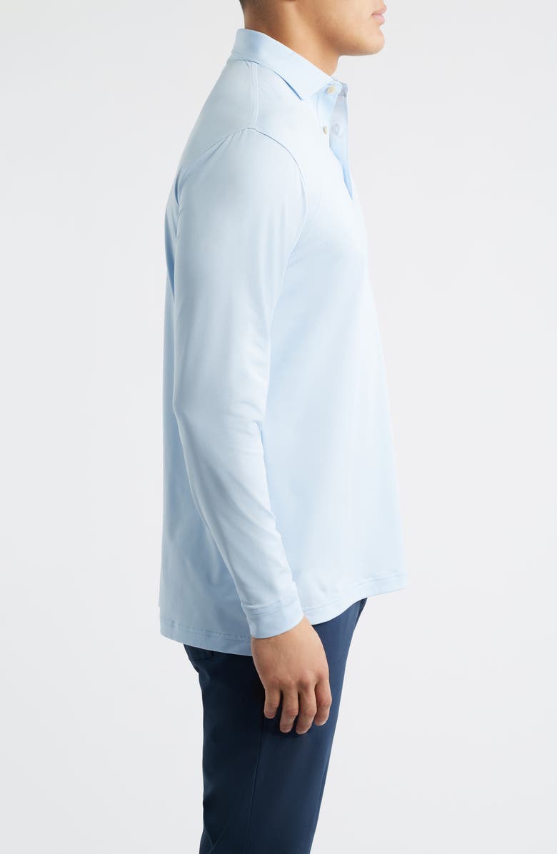 Peter Millar Solid Long Sleeve Performance Jersey Polo, Alternate, color, Stream Blue