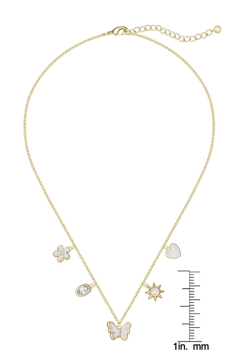 Kids' Enamel & Cubic Zirconia Charm Necklace, Alternate, color, WHITE