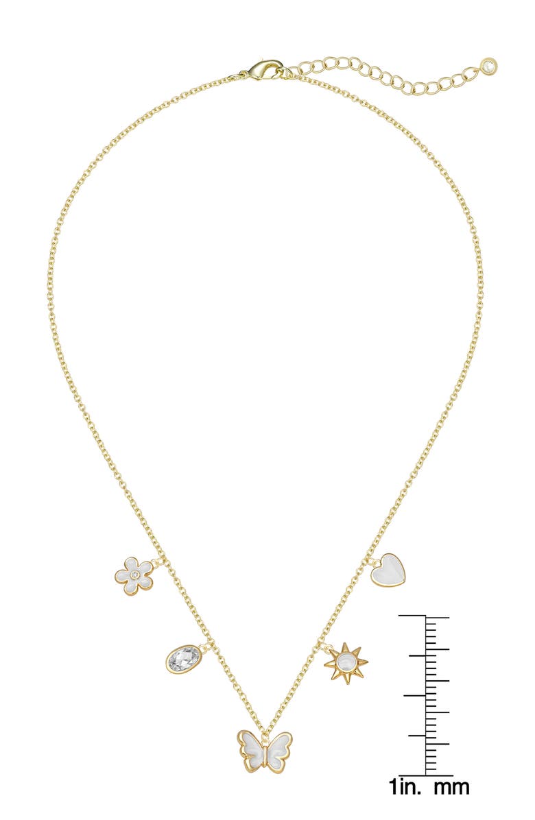Lily Nily Kids' Enamel & Cubic Zirconia Charm Necklace, Alternate, color, White