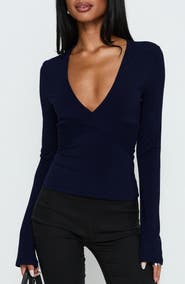 Princess Polly Madelon Wrap Long Sleeve Top