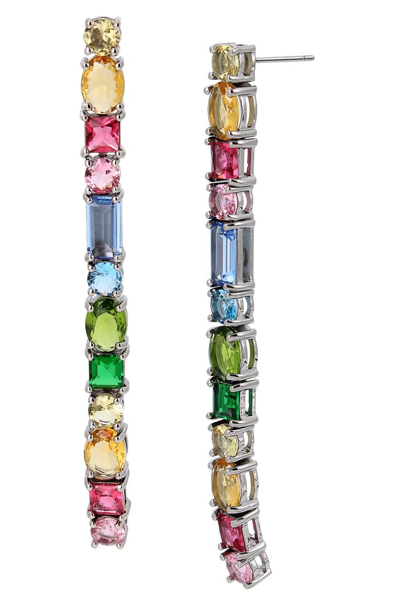 Kurt Geiger London Mixed Crystal Linear Drop Earrings, Main, color, 