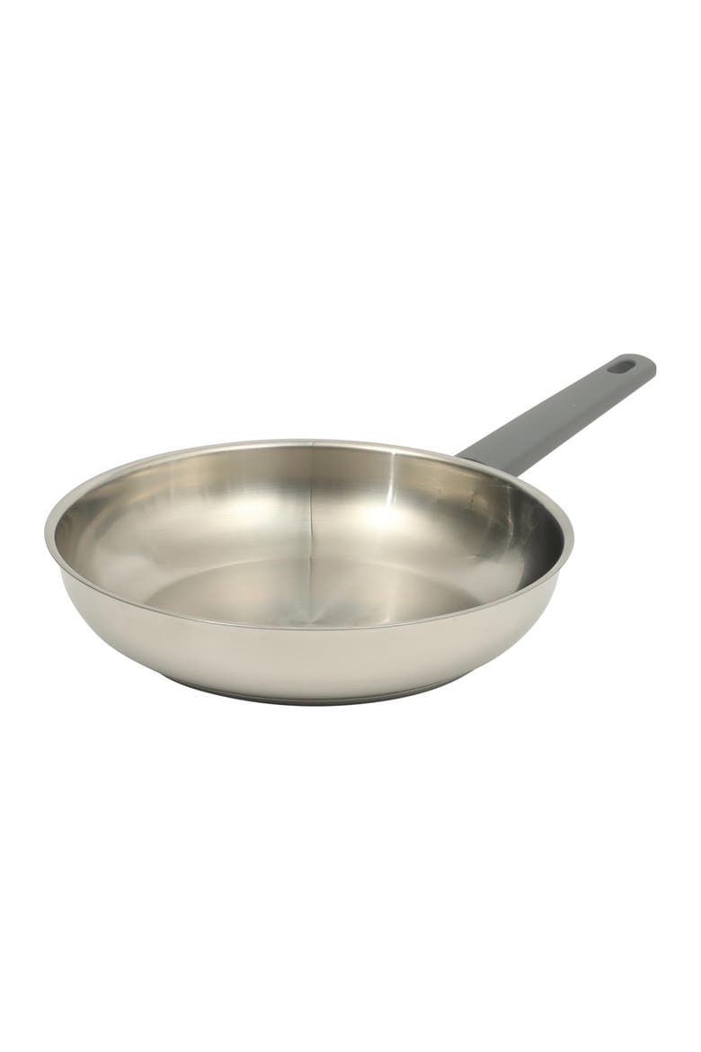 10 Inch Stainless Steel Frying Pan w/ Soft-Touch Handle, Main, color, Silver