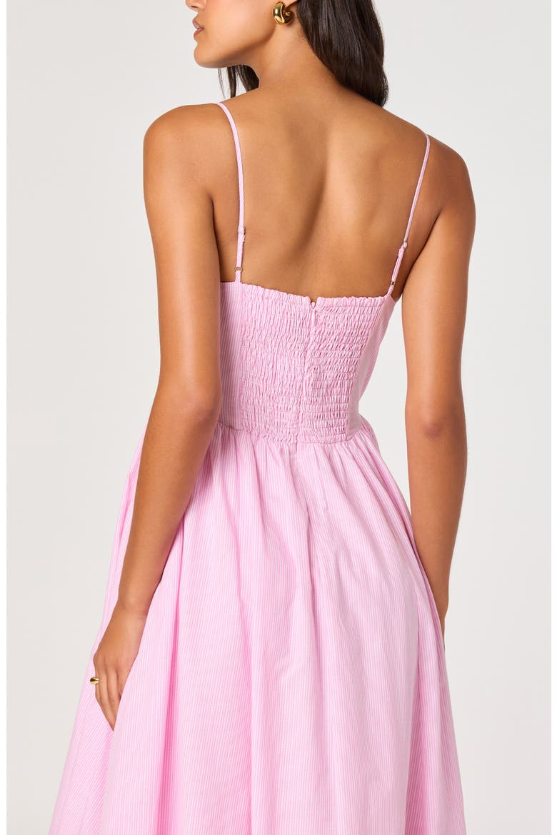 Bellamy Stripe Cotton A-Line Dress, Alternate, color, PINK STRIPE