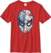 Marvel Boy's Marvel 4th of July Spider-Man American Flag Mask Graphic T-Shirt