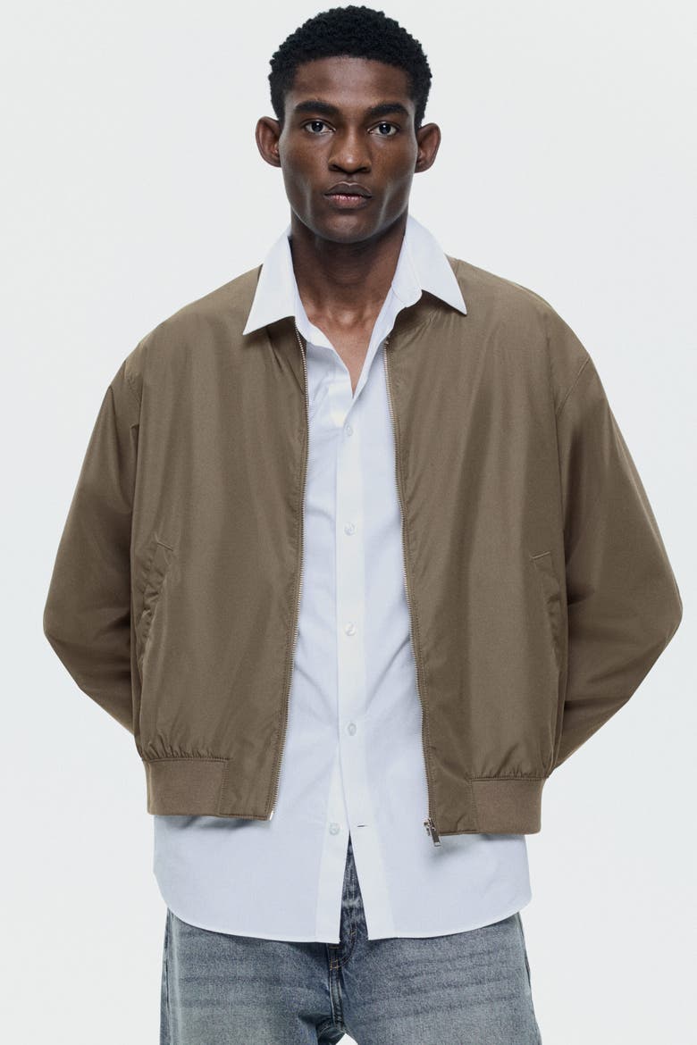 Lightweight Bomber Jacket, Alternate, color, Dark beige